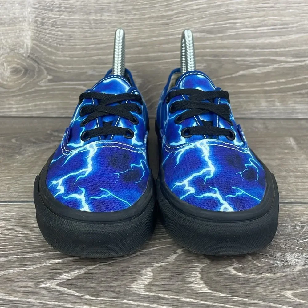 Vans Authentic Lightning Blue Black Canvas Women’s Sz 7 Low Top Lace Up Sneakers